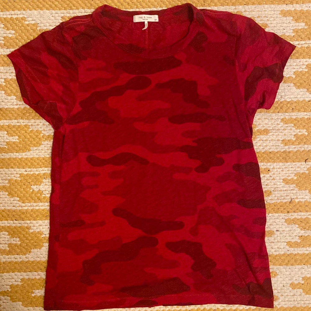 Womens Red Camo Rag and Bone Tee